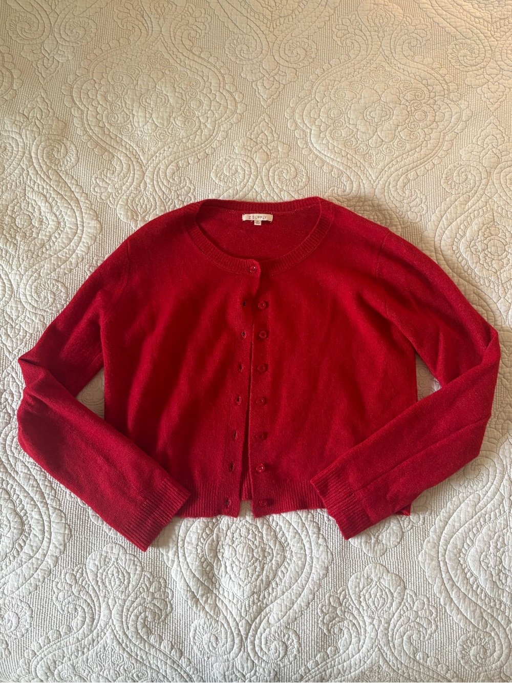 NWOT Z Supply Red Cropped Button-Up Women's Cardigan XS